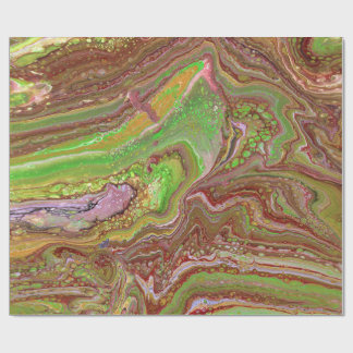 お問い合わせ1 ワイルド グリーン マルーン ラッピングペーパー