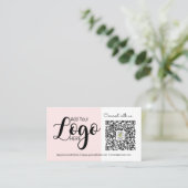 お問い合わせ:ピンクソーシャルメディアQRコードビジネス 名刺 (スタンド正面)