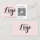 お問い合わせ:ピンクソーシャルメディアQRコードビジネス 名刺 (正面/裏面)