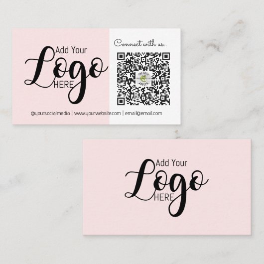 お問い合わせ：ピンクソーシャルメディアQRコードビジネス 名刺 (正面/裏面)