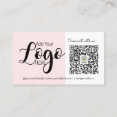 お問い合わせ:ピンクソーシャルメディアQRコードビジネス 名刺 (正面)