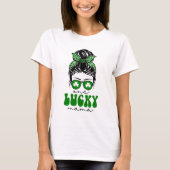 お団子ヘアのラッキーガール 1歳の誕生日 Tシャツ (正面)