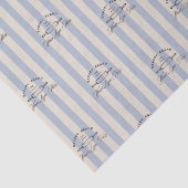 お国フランスのブルー ストライプ パターンが施された焼き菓子ロゴの業務用紙 薄葉紙 (詳細)