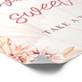 お土産どうぞおひとつお取りください ボヘミアンスタイルのベージュのウェディング ポスター (角)