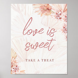 お土産どうぞ　ボヘミアンスタイルのベージュのウェディング ポスター