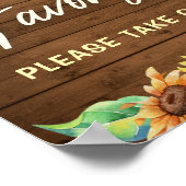 お土産にお持ち帰りください ラスティックなひまわり 秋のパーティー ポスター (角)