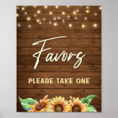 お土産にお持ち帰りください ラスティックなひまわり 秋のパーティー ポスター (正面)