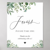 お土産にどうぞ 緑のユーカリの葉 ポスター (正面)