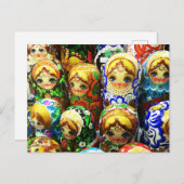 お土産のマトリヨシュカ人形の写真 ポストカード (正面/裏面)