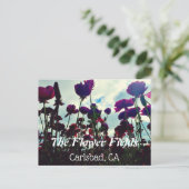 お土産はがき:カリフォルニア州カールスバッドの花畑。 ポストカード (スタンド正面)