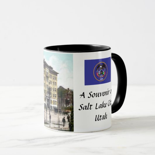お土産コーヒーマグ – ユタ州ソルトレイクシティ マグカップ (正面右)