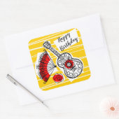お土産スペインのハッピーバースデーシール広場 スクエアシール (封筒)