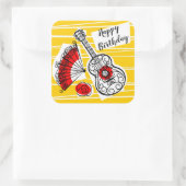 お土産スペインのハッピーバースデーシール広場 スクエアシール (バッグ)