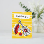 お土産スペインの文字はがき縦型 ポストカード (スタンド正面)