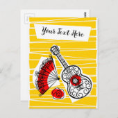 お土産スペインの文字はがき縦型 ポストカード (正面/裏面)