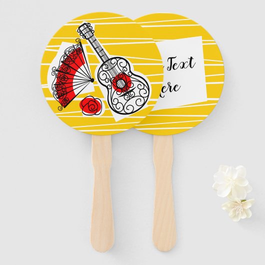 お土産スペインの文字丸ファン ハンドファン (正面&裏面)