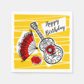 お土産スペインの誕生日紙ナプキン スタンダードカクテルナプキン (正面)