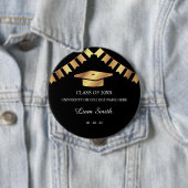 お土産ブラックと金ゴールド卒業ボタン 缶バッジ (インサイチュ)