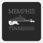 お土産メンフィスギターミュージックテネシーMemphis スクエアシール (正面)