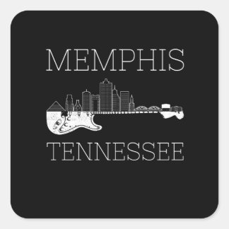 お土産メンフィスギターミュージックテネシーMemphis スクエアシール