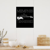 お土産メンフィスギターミュージックテネシーMemphis ポスター (キッチン)