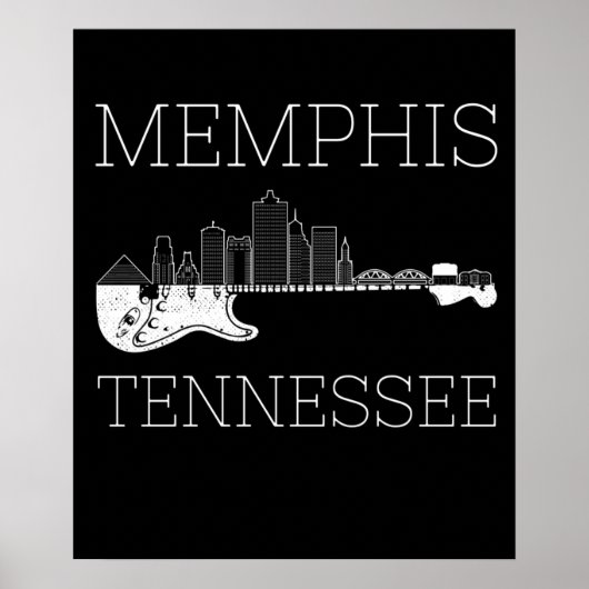 お土産メンフィスギターミュージックテネシーMemphis ポスター (正面)