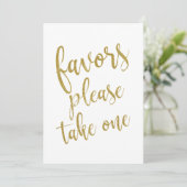 お土産 どうぞ1つお持ちください ゴールド お手頃 プレート 招待状 (スタンド正面)