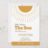 お坊ちゃんが生まれるよ！ベイビーシャワーのご案内 招待状 (正面)