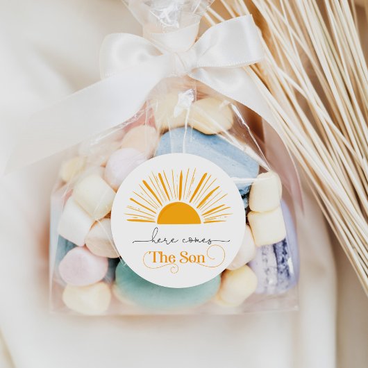 お坊ちゃんが生まれる！ベイビーシャワーありがとう ラウンドシール