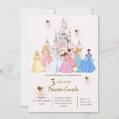 お城でのプリンセスの3歳の誕生日パーティーの招待状 招待状 (正面)