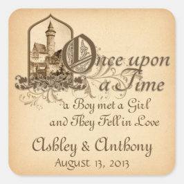 . .お城の封印に中世の結婚童話 スクエアシール