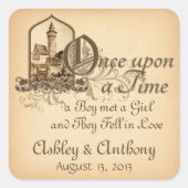. .お城の封印に中世の結婚童話 スクエアシール (正面)