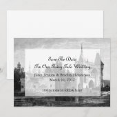 お城の結婚式招待状（Save the Date） 招待状 (正面/裏面)