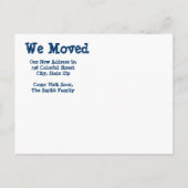 お城の転居住所はがきを移動 案内ポストカード (裏面)