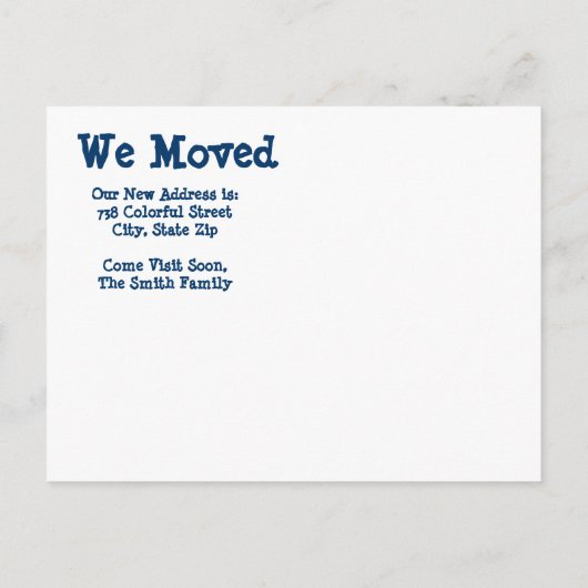 お城の転居住所はがきを移動 案内ポストカード (裏面)