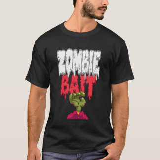 お墓から這い出るゾンビの餌 おもしろハロウィン Tシャツ