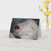 お大事に!おやすみ、グッドナイト、ばか犬 カード (黄色い花)