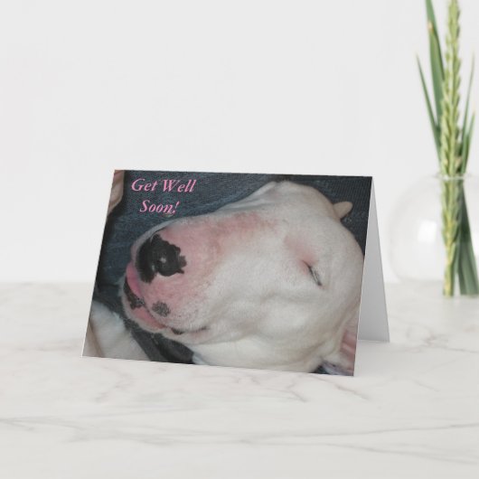 お大事に!おやすみ、グッドナイト、ばか犬 カード (正面)