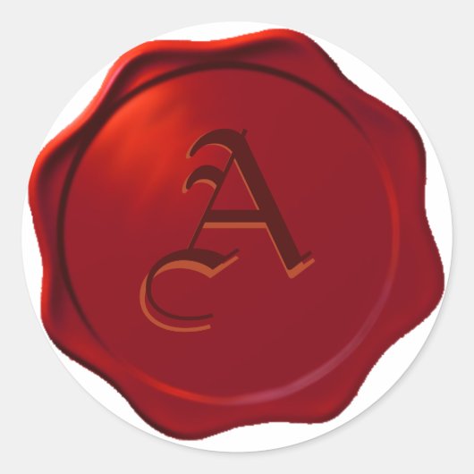 お好きなイニシャルで偽のワックスシール2個セット！ ラウンドシール (正面)