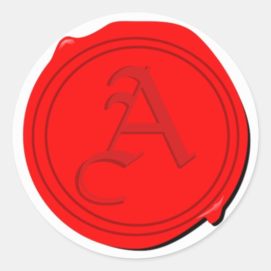 お好きなイニシャルで偽のワックスシール！ ラウンドシール (正面)