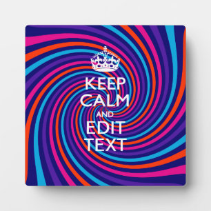 お好きなテキストでKeep Calm オリジナルマルチカラースワール フォトプラーク