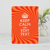お好きなテキストでKEEP CALM オレンジの渦巻き (スタンド正面)