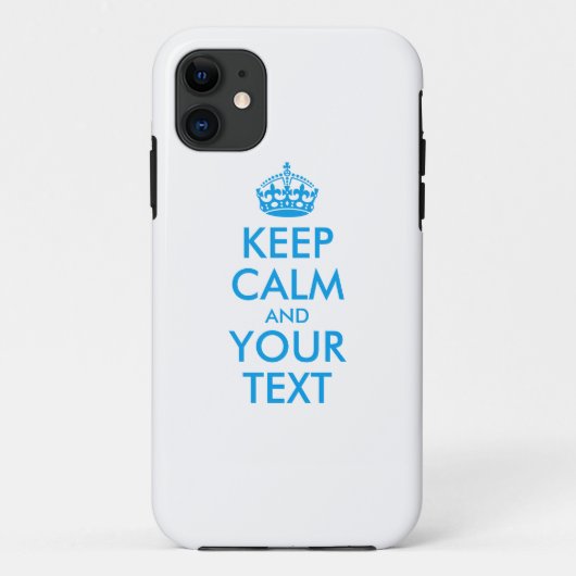 お好きなテキストでKEEP CALM - 青い文字 Case-Mate iPhoneケース (裏面)