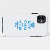 お好きなテキストでKEEP CALM - 青い文字 Case-Mate iPhoneケース (裏面(横))