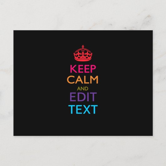 お好きなテキストをカラフルにKEEP CALM オリジナルギフトに ポストカード (正面)