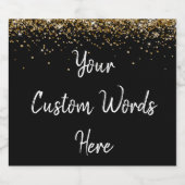 お好きなテキストを入れたパーソナライズ ブラック ゴールド ギフト スパークリングワインラベル (シングルラベル)