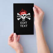 お好きなテキストをKEEP CALMに 赤い王冠とドクロのクロスボーンズ チラシ (ハンドル)