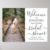 お好きなテーマのウェディングシャワーのお出迎えカリグラフィー写真 ポスター (正面)