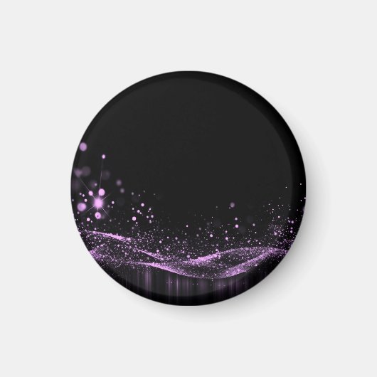 お好きなデザインにカスタマイズ - ピンクのグリッターリボン マグネット (正面)