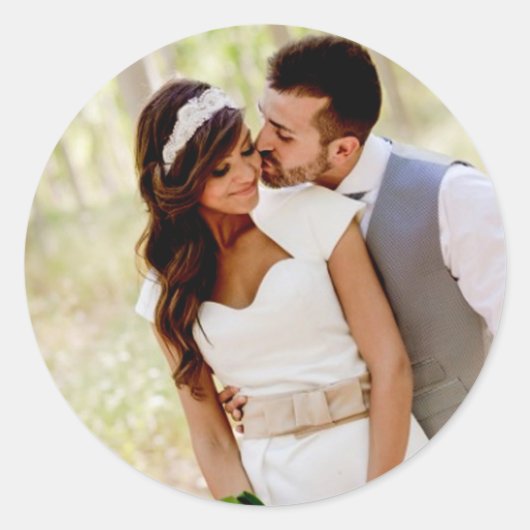 お好きな写真を追加 クラシックな丸型ステッカー ラウンドシール (正面)